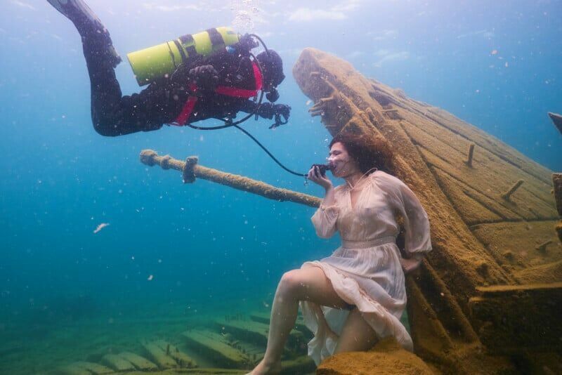 Foto Sessão de fotos subaquática quebra Recorde de profundidade Foto Sessão de fotos subaquática quebra Recorde de profundidade - Imagem 8